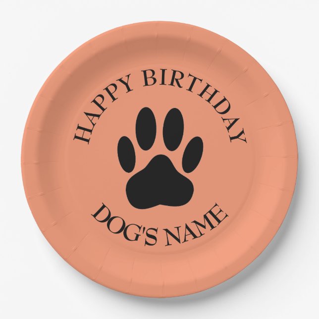 Happy Birthday Party For Dogs Paper Plate (Front)