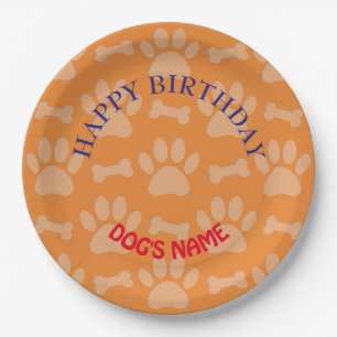 Happy Birthday Party For Dogs Paper Plate