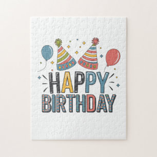 Happy Birthday Party Hats Jigsaw Puzzle