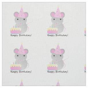 Happy Birthday Party Mouse Fabric