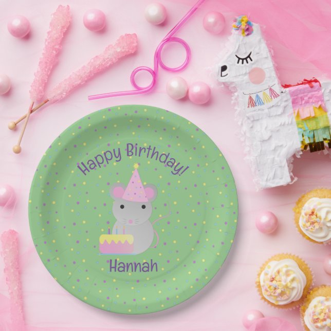 Happy Birthday Party Mouse Paper Plate (Party)
