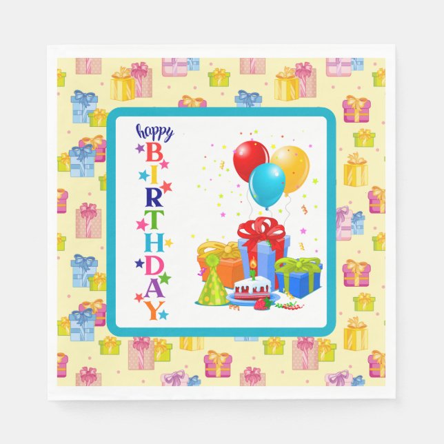 Happy Birthday  Party Napkin (Front)