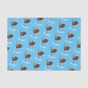 Happy Birthday Party Ostrich Dancing Cartoon Tissue Paper