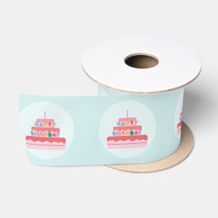 Happy Birthday Party Ribbon Satin Ribbon