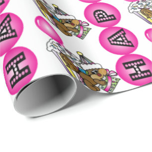 Happy Birthday Party Squirrel   Pink Wrapping Paper