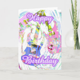 Happy Birthday Pastel guitar by Valxart Card