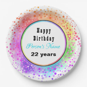 Happy Birthday Pastel Paper Plates - HAMbyWG
