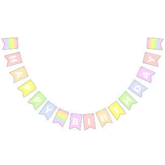 Happy Birthday Pastel Rainbow BUNTING FLAGS