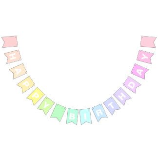 Happy Birthday Pastel Rainbow BUNTING FLAGS