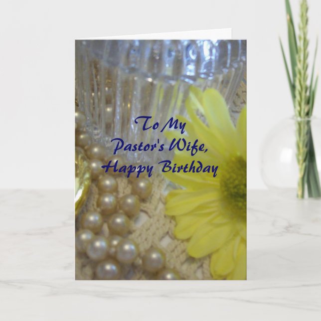Happy Birthday Pastor's Wife - Daisy Card (Front)