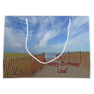 Happy Birthday Path To The Beach Large Gift Bag