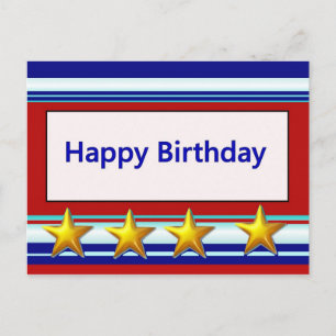 Happy Birthday Patriotic Postcard