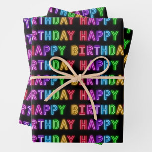 Happy Birthday Pattern Wrapping Paper Sheet