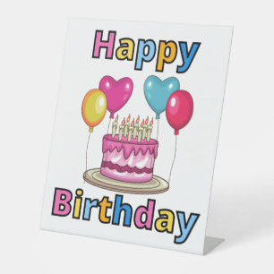 Happy Birthday Pedestal Sign