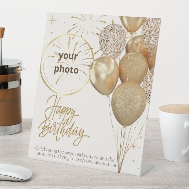 happy birthday  pedestal sign (In SItu)