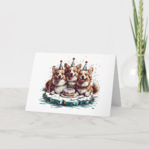 Happy Birthday Pembroke Welsh Corgi Dogs Card
