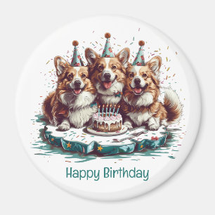 Happy Birthday Pembroke Welsh Corgi Dogs Magnet