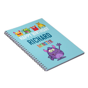 Happy Birthday Pen with FUN Monsters kids Notebook