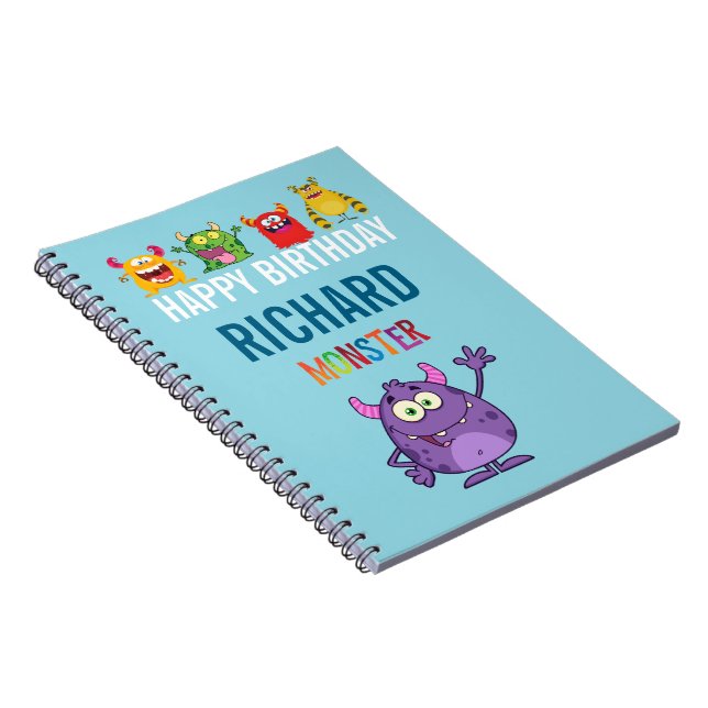 Happy Birthday Pen with FUN Monsters kids Notebook (Right Side)