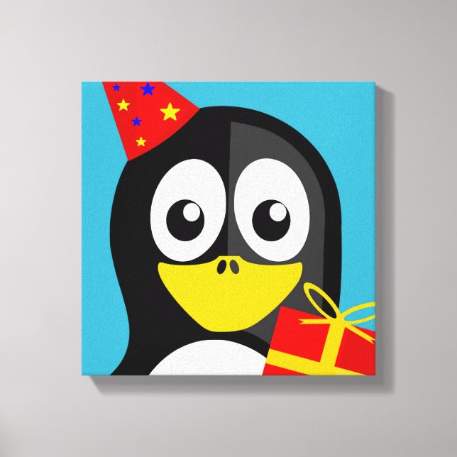 "HAPPY BIRTHDAY" PENGUIN CANVAS PRINT (Front)