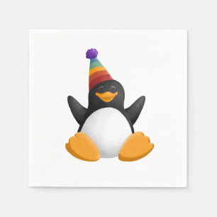 Happy Birthday Penguin Napkin