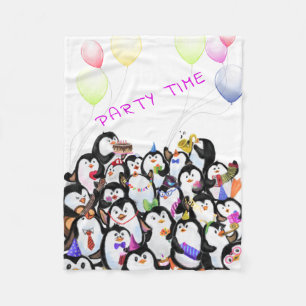 Happy Birthday Penguins Baby Fleece Blanket