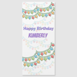 Happy Birthday Pennant Banner Magnetic Card
