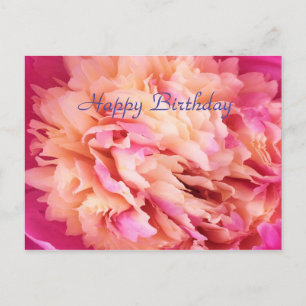 Happy Birthday Peony Postcard