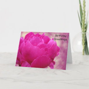 Happy Birthday - Peony Swirl Card