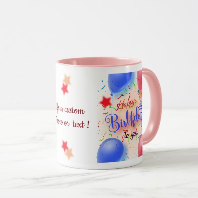 Happy Birthday personalise Gift  Mug (Front Right)