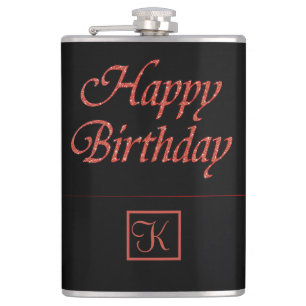 Happy Birthday Personalise Monogram Gift for Men Hip Flask