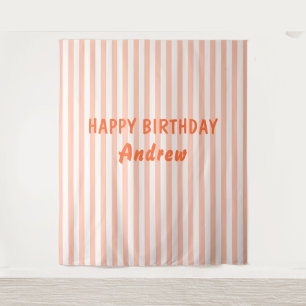 Happy Birthday Personalised Banner Wall Tapestry