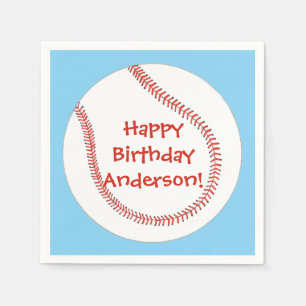 Happy Birthday Personalised Baseball Napkins