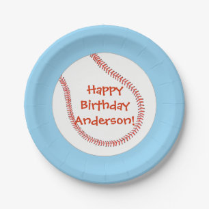 Happy Birthday Personalised Baseball Plates