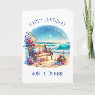 Happy Birthday Personalised Beach Theme Card