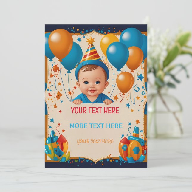 Happy Birthday Personalised Card for Children  (Standing Front)