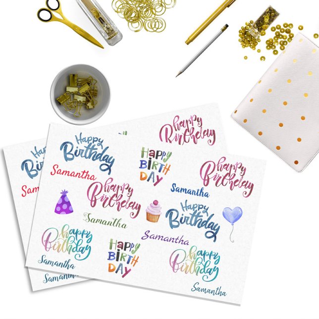 Happy Birthday Personalised Custom Party Name  Tissue Paper (Creator Uploaded)