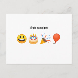Happy Birthday   Personalised Emoji Postcard