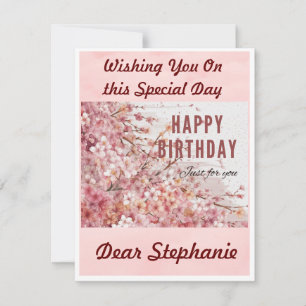 Happy Birthday ,Personalised Flat Card