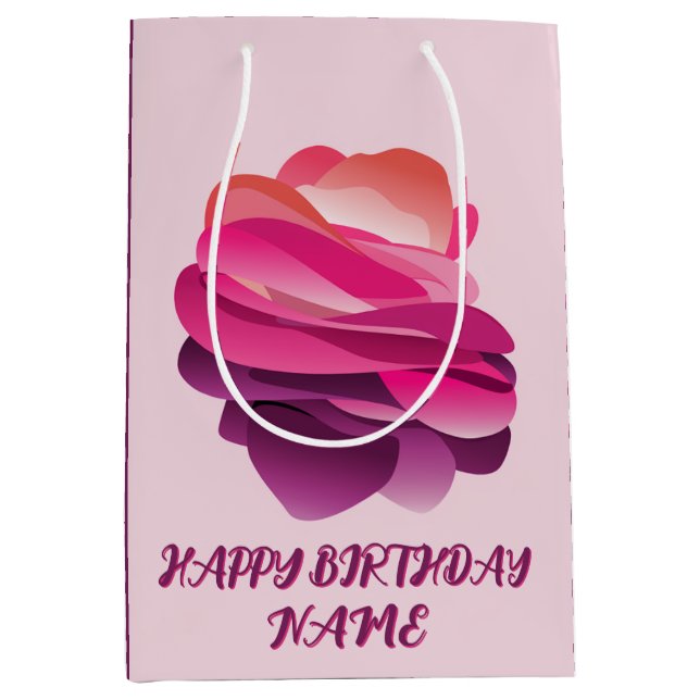 Happy birthday personalised gift bag (Front)