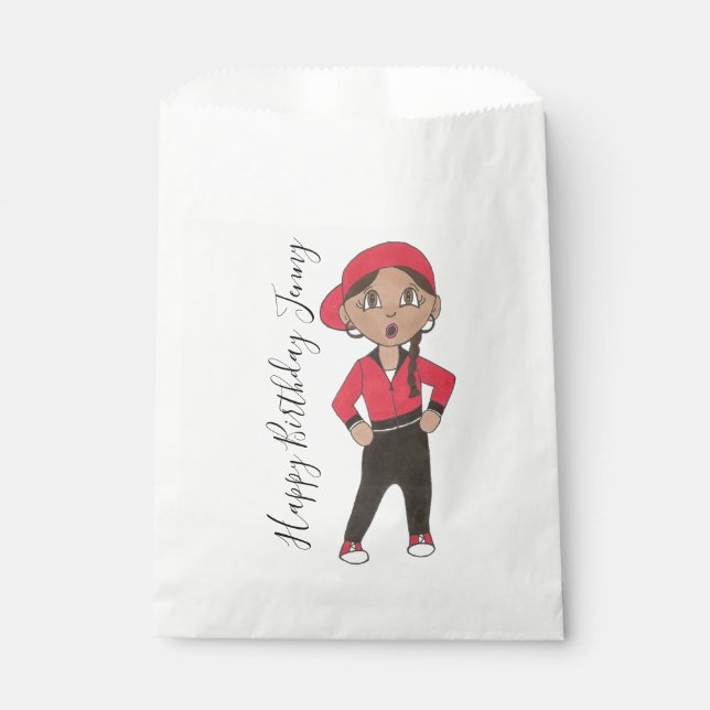 Happy Birthday Personalised Hip Hop Jazz Dance Favour Bags (Front)