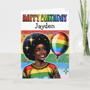 Happy Birthday Personalised LGBTQIA+ Card
