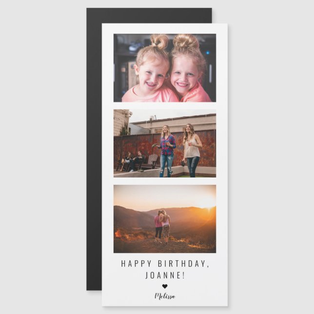 "Happy birthday" Personalised Photo Strip Message (Front/Back)