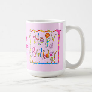 Happy Birthday Personalised Pink Mug