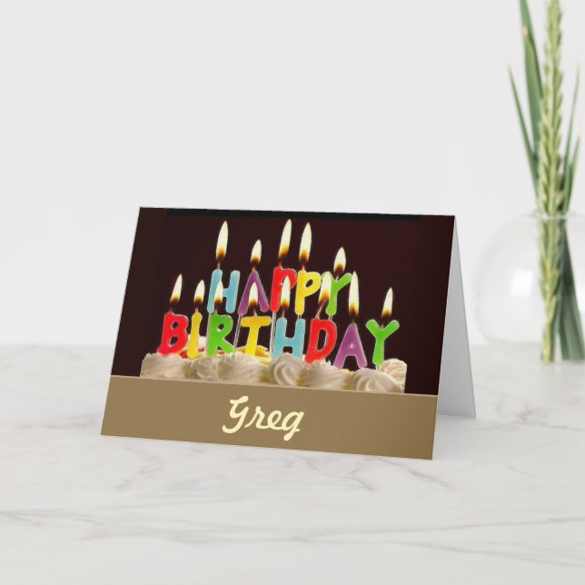 HAPPY BIRTHDAY! PERSONALIZED Greg CARD (Front)