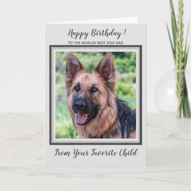 Happy Birthday - Pet Photo - Worlds Best Dog Dad Card (Front)