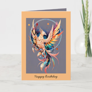 Happy birthday phoenix rising customisable text card