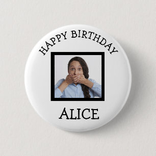 Happy Birthday Photo 6 Cm Round Badge