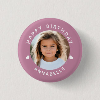 Happy Birthday Photo and Name Badge