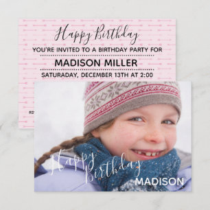 Happy Birthday Photo & Arrows- 3x5 Birthday invite